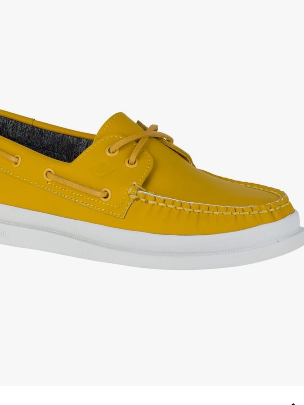 Sperry Men's Yellow Leather Upper Rawhide Laces Boat Shoes 10